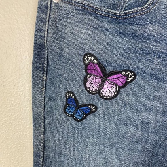 Levi's Woman's Sz‎ 6 Classic Boot Cut Light Wash Mid Rise Butterfly Patch Girly - Picture 3 of 7